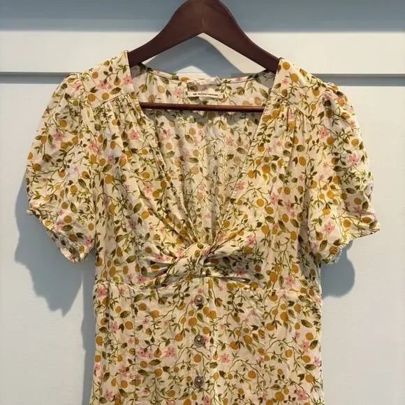 Urban Outfitters M Bloom Dainty Smocked‎ Minidress Sundress Feminine Low Cut - Picture 6 of 16